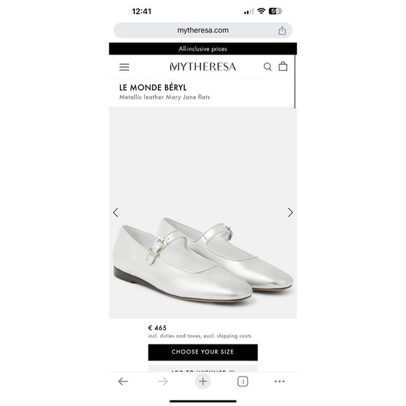 Metallic Leather Mary Jane Flats - Picture 1 of 11